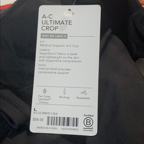 NWT Athleta A-C Ultimate Crop L Large Black - Picture 5 of 9